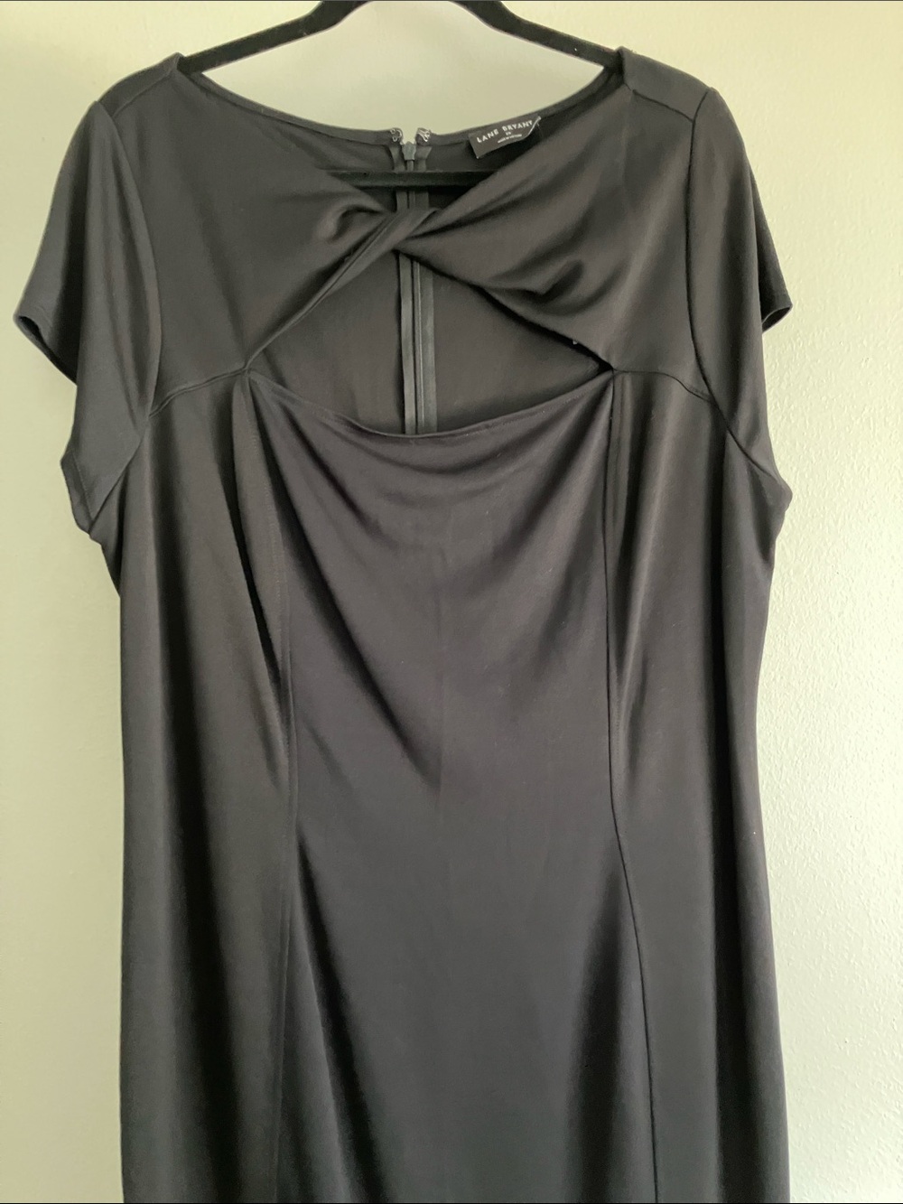 NWT Lane Bryant black twist front dress keyhole short sleeve size 20